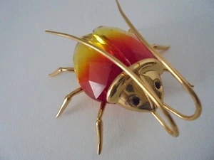 SWAROVSKI Firmado "Ópalo de Fuego" Escarabajo Grande De Colección - Imagen 1 de 3