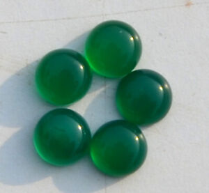Natural Green Chalcedony- 10mm Round Cabochon- 5 pieces Lot Loose gemstone