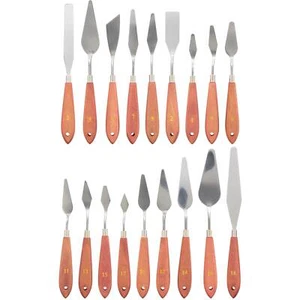 18pc Steel Artist Spatula Palette Knife Set, Apply Oil Acrylic Art Paint Canvas - Picture 1 of 5