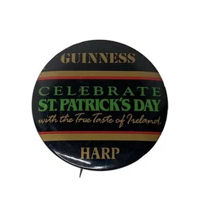 Vintage Guinness Harfe Bier Button St Patrick's Day Pin Pinback 90er; 1991; 2,25" - Bild 1 von 5