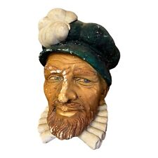 Bossons Shakespearean Head Chalkware Wall Hanging Vintage 1960 Made In England