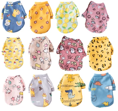 Small Pet Dog Cat Summer Shirts Vest Clothes Cute Puppy T-Shirt Coat Apparel USA - Image 1 of 4