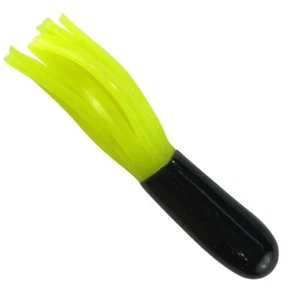 Southern Pro 1.5" Glow Tube Jig Bodies GH-03 Black/Chartreuse 100ct - Picture 1 of 1