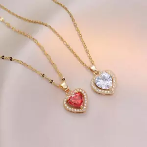 Collane Gioielli Cuore Moda Acciaio Inox Link Romantico Multicolore Moderne - Foto 1 di 26