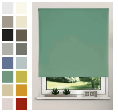 NewEdgeBlinds Thermal Insulating Blackout Fabric Window Roller Blinds 170cm Drop - Image 1 of 4