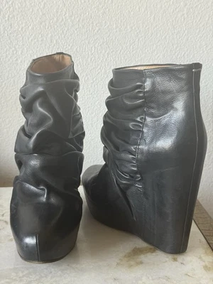 Maison Martin Margiela Ruched-Wedge Boot Women's Black 39 - Image 1 of 4