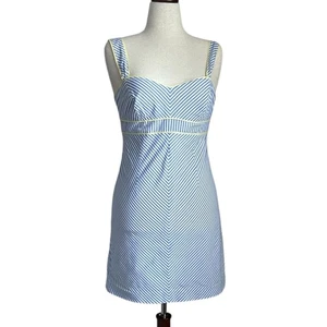 Lilly Pulitzer Vintage 90’s Y2K Blue & White Striped Sundress Size 6 Sweetheart - Picture 1 of 10