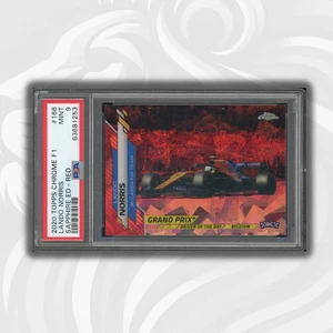 PSA 9 - /5 Lando  Norris #166 - Sapphire - Red - 2020 Topps Chrome F1 - Picture 1 of 3