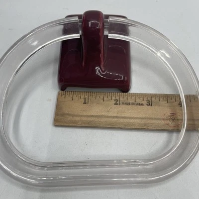 Anillo de toalla montado en la pared de porcelana para baño NOS renovación rosa rojo Foto 1 de 4