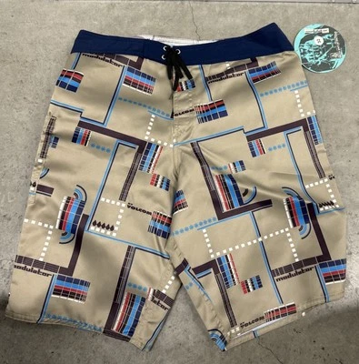 1998 Volcom Modulator Series Board Shorts Geometric Gray NWT Size 32 - Image 1 of 2