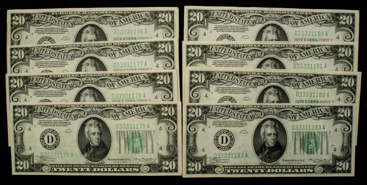 $20 1934 年美国小尺寸说明| eBay