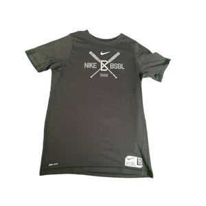Nike Dri-FIT BSBL Baseball Tee Youth XL Black Moisture-Wicking Athletic Shirt - Picture 1 of 10
