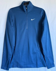 Nike Golf Chaqueta Calce Térmico Mujer M Alto Azul Elastizado 1/2 Cremallera Pullover Mantente Cálido - Imagen 1 de 17