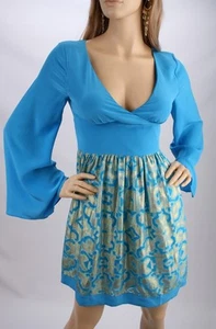 GUESS MARCIANO Karlee Kimono Mangas 100% Seda Cuello en V Boho Vestido de Fiesta - Imagen 1 de 1