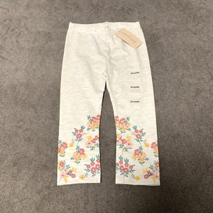 First Impressions 24 Months Baby Girls Leggings Floral Hem Jogger Pants - Picture 1 of 4