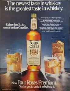 Four Roses Premium American Blended Whiskey 1971 nuevo gran sabor anuncio impreso de colección - Imagen 1 de 1