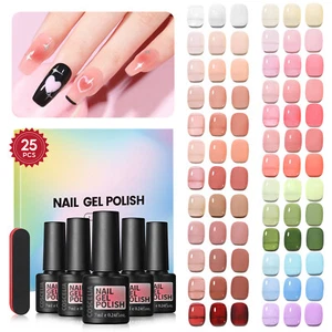 25 Farben UV Nagellack Set Soak Off Jelly UV Gel Nagellack Rosa Nude Grün Blau - Bild 1 von 12