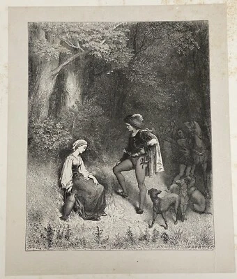 GUSTAVE DORÉ - Original FAIRY TALES BY PERRAULT Wood Engraving, 1862 - THE FAIRY — 第 1/4 张图片