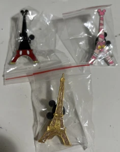 Disney Eiffel Tower Set Paris Cheshire Cat Mickey Mouse lot of 3 Pins - Picture 1 of 4
