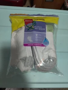 BRAND NEW WOMEN'S SIZE 5-9 HANES COOL COMFORT 8 PAIR CUSION NO SHOW SOCKS - Picture 1 of 5
