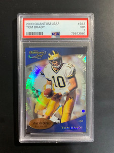 TOM BRADY 2000 QUANTUM LEAF #343 ROOKIE RC PATRIOTS PSA 7 NM