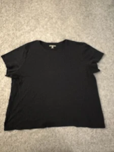Croft and Barrow 2X Womens Shirt Black Short Sleeve - Picture 1 of 10