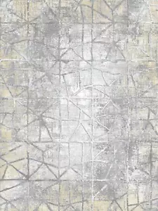 GREY FLOOR RUG ABSTRACT DISTRESSED MODERN AREA RUG EXTRA LARGE - 200 x 290 CM - Picture 1 of 5