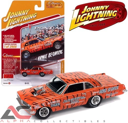 JOHNNY LIGHTNING 1:64 JLSP355B 1963 PONTIAC TEMPEST ARNIE BESWICK TAMELESS TIGER - Image 1 of 1