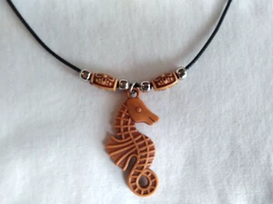 Ethnic Tribal Sea Horse Pendant Teen Men Unisex Necklace 18"Gift US Seller New - Picture 1 of 5