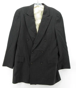 VINTAGE Paul Stuart Sport Coat Men 40 Gray Blazer Double Breasted Pinstripe 90s - Picture 1 of 14