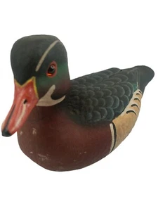 Vtg Nice! Jack Cox Resin Wood Duck Drake Decoy Signed Circa 1991 Hand Painted! - Picture 1 of 12