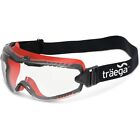 Traega CONZA Clear Comfort KN Rated Safety Goggles & Strap Anti-Fog/Scratch