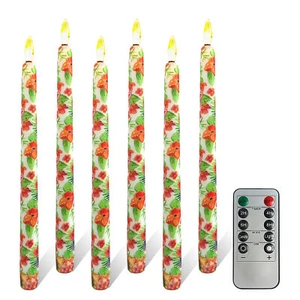 6Pack Floral Printed LED Candles - Flameless Battery Operated for Wedding Decor - Picture 1 of 4