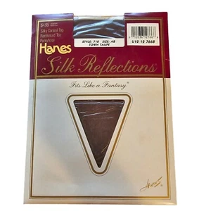 Hanes Seidenreflexionen seidiges Steueroberteil Strumpfhose AB Style 718 taupe neu Vintage - Bild 1 von 1