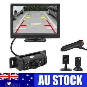5'' Car Monitor HD Reverse Camera Backup Front Rear View Parking Kit Waterproof - Picture 1 of 20