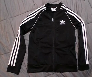 Adidas Originals Black Bomber Jacket Size Youth 9-10 small - Picture 1 of 3