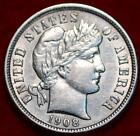 1908-D Denver Mint Silver Barber Dime