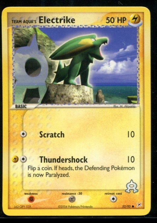 Team Aqua's Electrike - ex Team Magma vs Team Aqua 52/95 2004 NM Pokemon