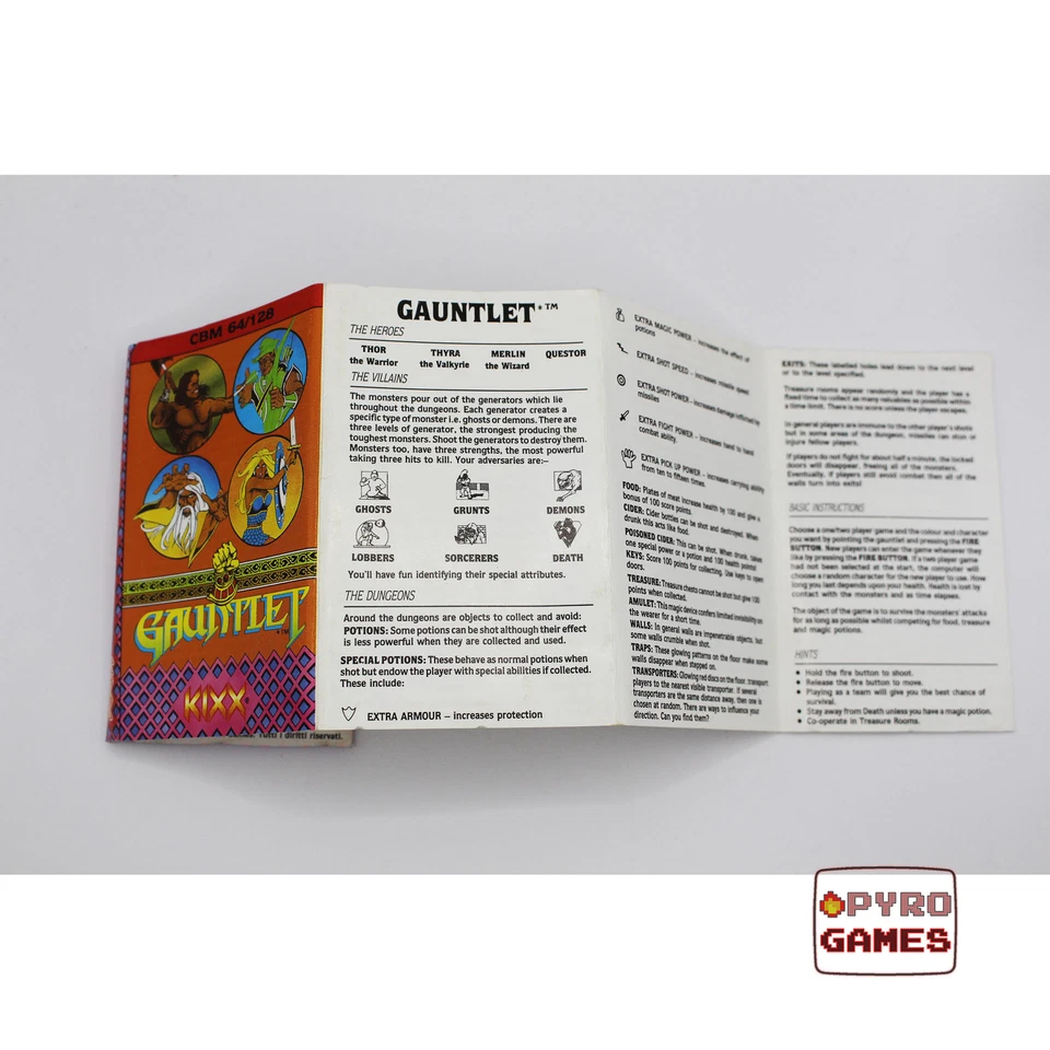 Gauntlet - Kixx - Inlay (No Game) - Commodore 64/128 - Image 1 of 1