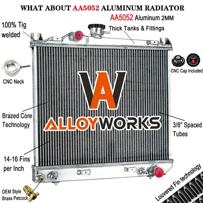 DPI981 3 Row Aluminum Radiator For 1987-1991 Dodge Dakota 2.2 2.5L 3.9L Engine Foto 1 de 4