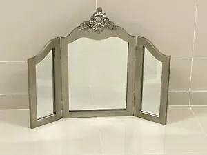 Dressing Table Mirror Tri Fold Argente Mirrored Vanity Mirror Bedroom - Picture 1 of 5
