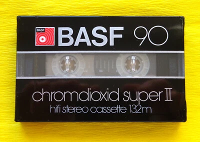 1x BASF chromdioxid super II 90 "silver" Cassette Tape 1982 + OVP + SEALED ++ - Image 1 of 2