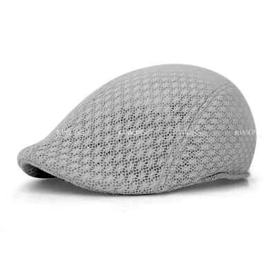 Duck Mesh Summer Gatsby Cap Mens Ivy Hat Golf Driving Sun Flat Cabbie Newsboy - Image 1 of 4