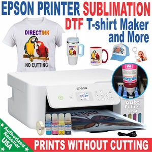 Epson Printer with Sublimation ink Heat Transfer Direct DTF T- Shirt Start Bundl - Picture 1 of 6