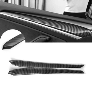 Car Interior Inner Door Panel Cover Matte Carbon Fiber For Tesla Model 3 Y 19-23 - Imagen 1 de 12