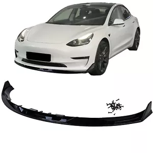 For Tesla Model 3 from 2018 - front spoiler spoiler lip performance black gloss - Picture 1 of 5