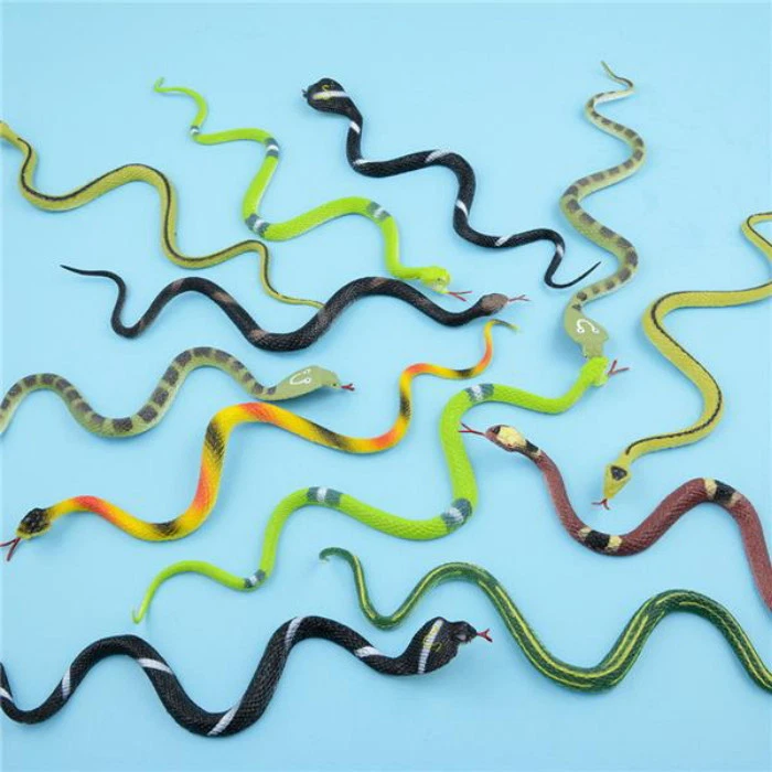 36 Rain Forest Rubber Snakes 14" Toy Reptile Fake Jungle Snake With Tongue