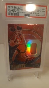2021-22 Panini Select Jalen Green Select Numbers Red Prizm PSA 10 Rookie RC - Bild 1 von 2