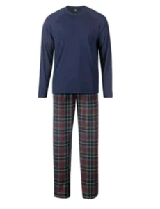 Blue Mountain Mens 2 Piece Long Sleeve Plaid Pants Sleep Set Size XL - Picture 1 of 3