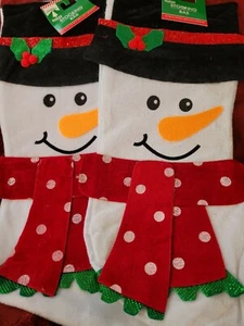 Lot of 2 Christmas House Snowman Stockings New - Picture 1 of 3